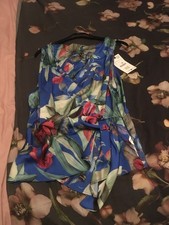 Zara Satin Tropical Print Top