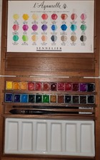 Sennelier L'Aquarelle Watercolour Wooden Box 24 Colours Set