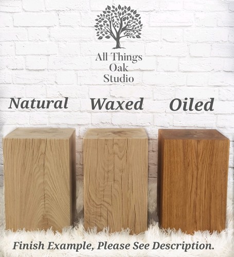Solid oak tall wooden block - solid,