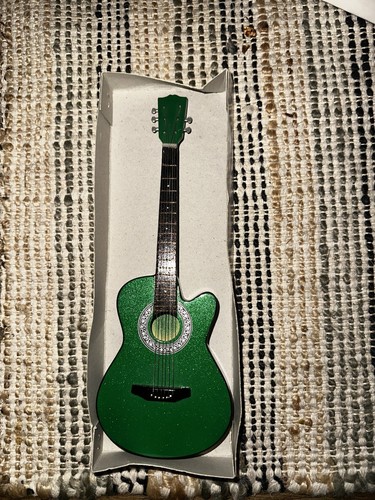 Miniature green guitar - miniature,