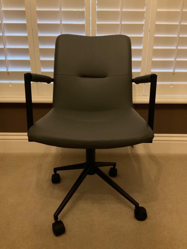 Office chair padded grey - chair,