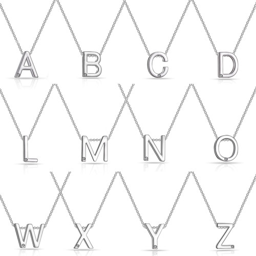 Initial necklaces created with - initial,