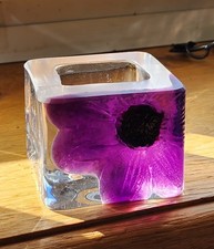 Daum Unsigned Cube Vase circa