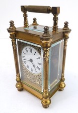 1933 Charles Frodsham Pillared Carriage Clock, with Floral Fretwork Frontage. 