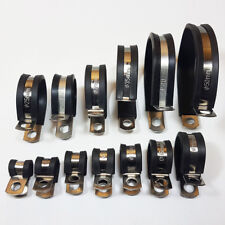 Rubber Lined Stainless Steel Metal Plated P Clip Clamp Hose Cable 5mm - 50mm 