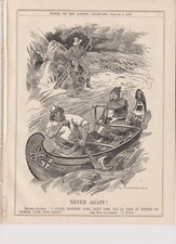 1903 Punch Cartoon Brother John to Paddle his own Canoe Away from Venezuela