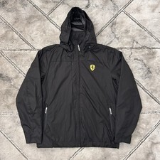 Official Ferrari Precisport Black Logo Sport Jacket - MED Mens Racing Hooded F1