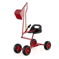 Sandbox Toy Digger 360° Rotatable Ergonomic Backrest 2-Handed Controls Red