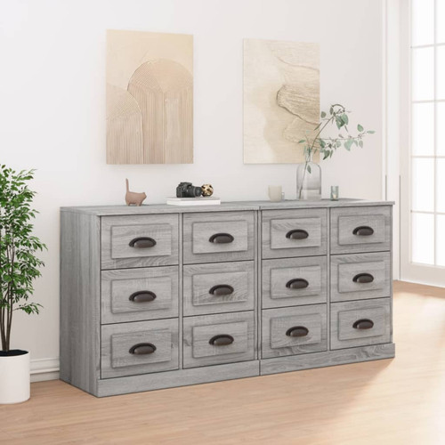 Sideboard 2pcs engineered wood - engineered,