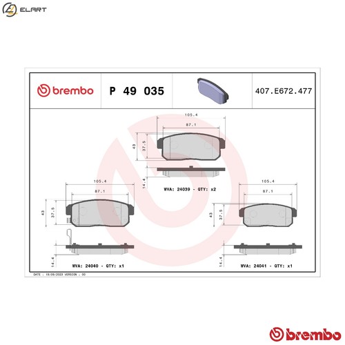 Brake pad set disc - set,