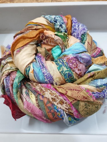 Ind strips muted silk sari - ind,
