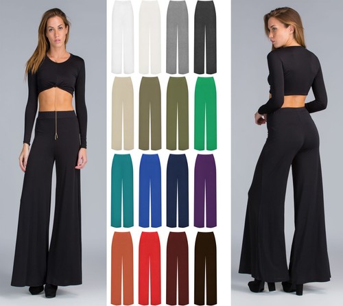 Women ladies palazzo plain - palazzo,
