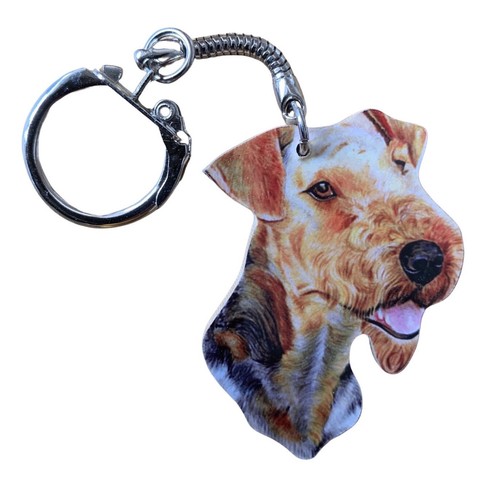 Airedale terrier keyring - terrier,