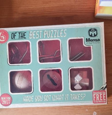 Mensa Puzzle Game Six Of The Best Strategy Hand & Brain Teasers Wood  and Metal