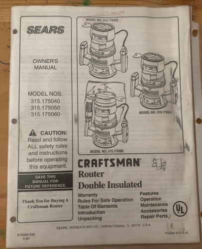 Sears craftsman router double - craftsman,