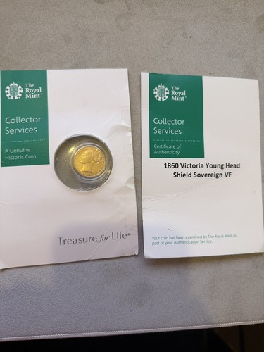 1860 gold sovereign coin - sovereign, queen