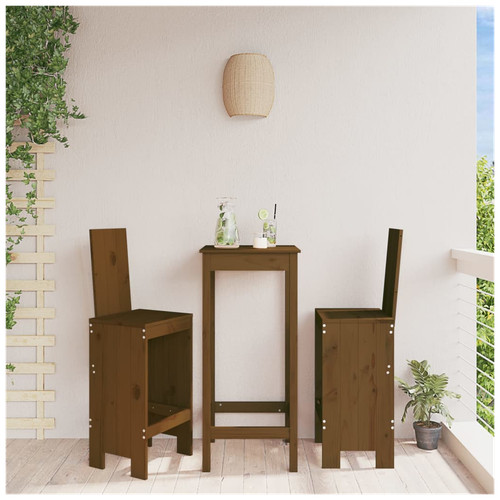 Bar stools 2pc honey - honey, brown