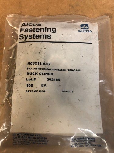 Aircraft rivets 100 bag ex - aircraft, in