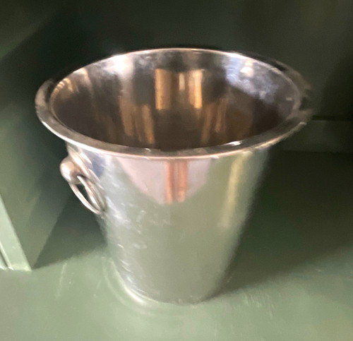 Silver metal ice bucket - metal, cooler