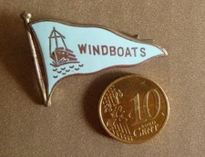 OLD enamel  LAPEL pin / brooch   WINDBOATS BOAT YARD NORFOLK BROADS FLAG BURGEE