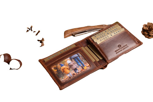 Men bifold brown - men's,