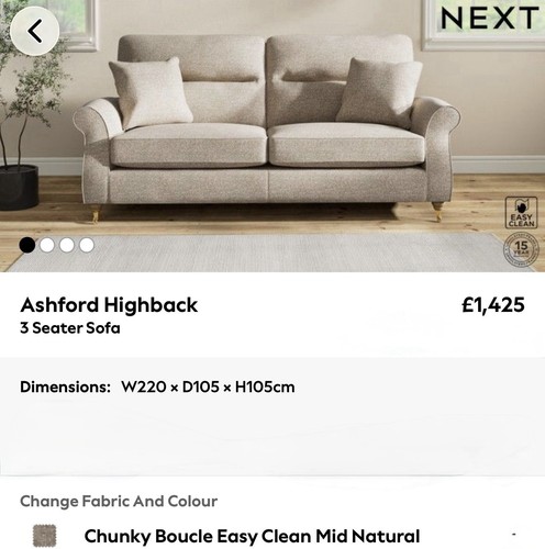Next ashford seater high - ashford,