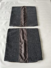 Lazy Boy Grey/Black With Brown Suede Stripe Corner sofa cushion covers Set X2