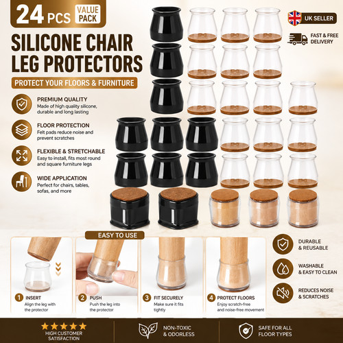 Silicone chair leg caps - caps, floor