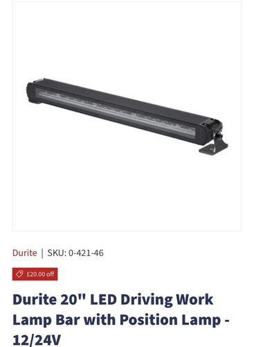 Durite driving worklight bar - driving,