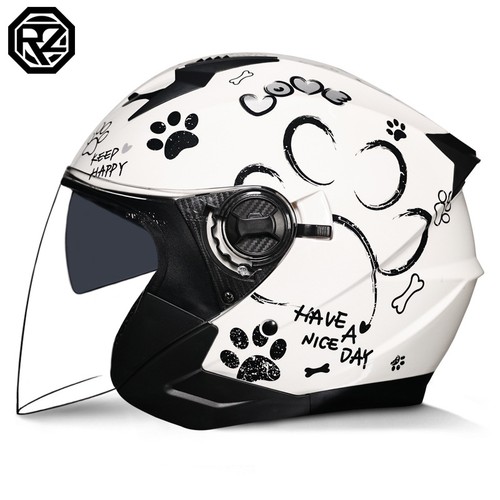 Retro motorcycle helmet half - retro,
