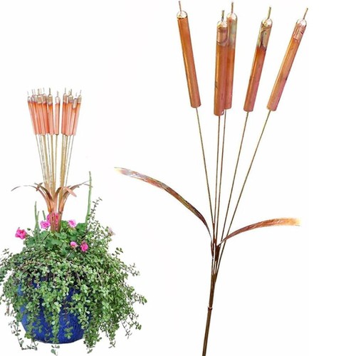 Copper cattail wind chimes - cattail,