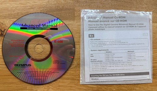 Olympus advanced manual - olympus, cd-rom