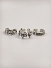 Chrome Hearts Style Open Rings Adjustable Set Of 3 