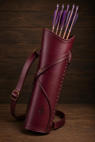 Handmade brown leather archery