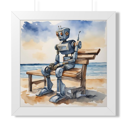 Lonely robot bench framed - on,