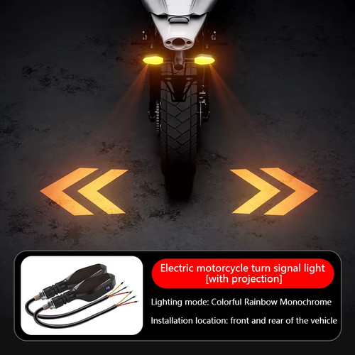 Motorcycle turn signal with - signal,