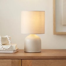 Ribbed ceramic table - table, lamp
