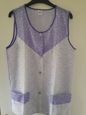 Vintage Ladies Overall New Poly/Nylon W Sleeveless Overall Purple/Lilac/White 