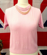 Retro Vintage 1940,s 1950,s 1960,s style  short sleeve  jumper size 12 -14