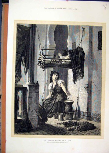 Original old antique print - original,