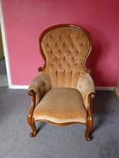 Victorian spoonback armchair