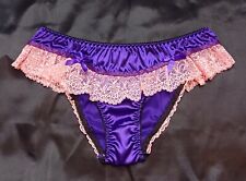Women's Frilly Satin Silky Panties Knickers Men's Full Bum Sissy CD TV XL UK 14