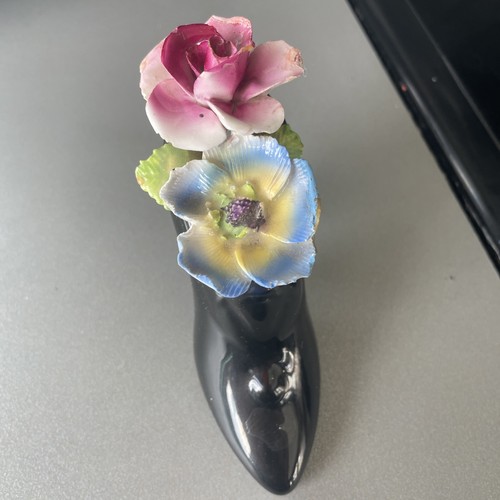 Ceramic high heel shoe - high, floral