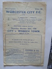 WORCESTER CITY v WISBECH TOWN Southern league 23 October 1958