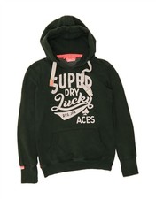 SUPERDRY Mens Graphic Hoodie Jumper XS Green Cotton AL02