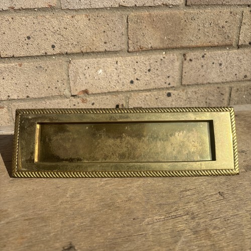 Vintage brass letter box - brass,