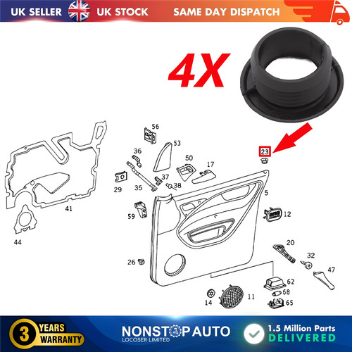 Door lock rod - 4x, knob