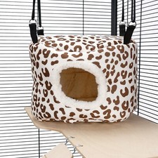 Huge Rodent-Hive Toy Hammock for Ferret Chinchilla Bed Toy House Cheetah Print