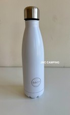 Thermal Water Bottle Flask 500ml White Stainless Steel Outdoor Hike Camping