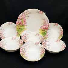 Vintage 7 piece Royal Albert Blossom Time Bone China fruit set